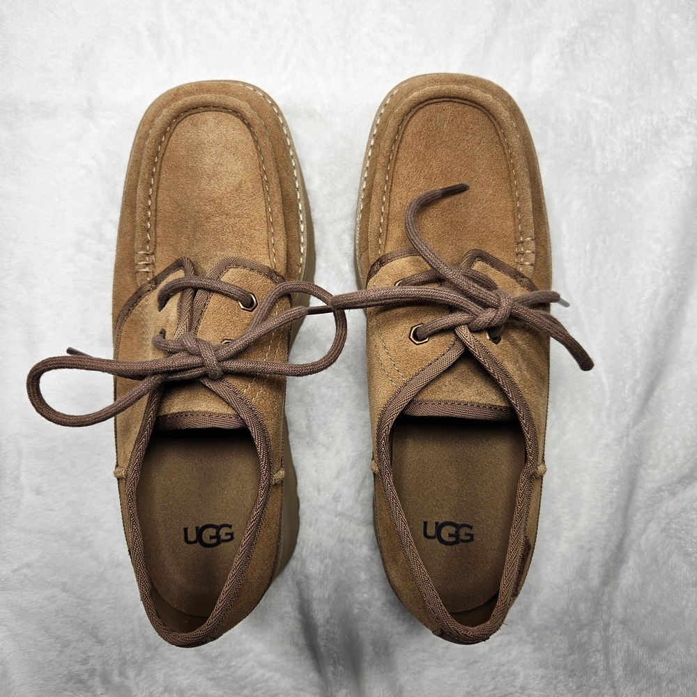 New UGG Cityfunc Lace Platform Sneakers Chestnut Suede Women's 8 (Tiny Defect) - Picture 7 of 12